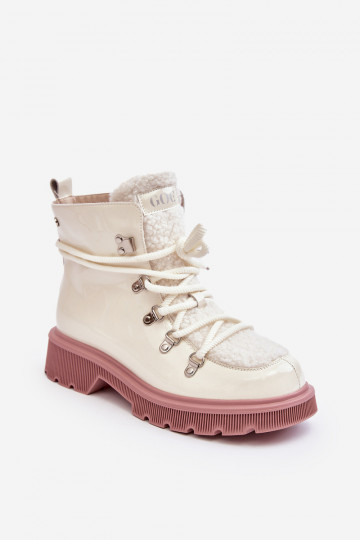 con effetto vernice Pelle Stivali scarpe Femminile GOE MM2N4083 Colore bianco