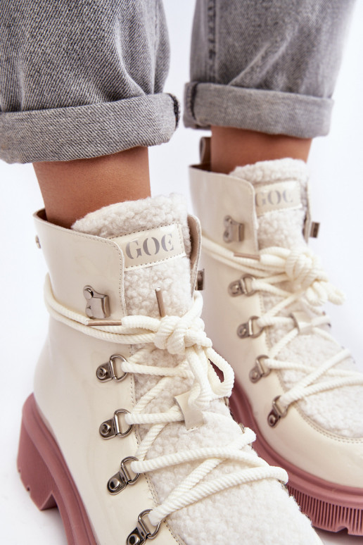 con effetto vernice Pelle Stivali scarpe Femminile GOE MM2N4083 Colore bianco con effetto vernice Pelle Stivali scarpe Femminile GOE MM2N4083 Colore bianco