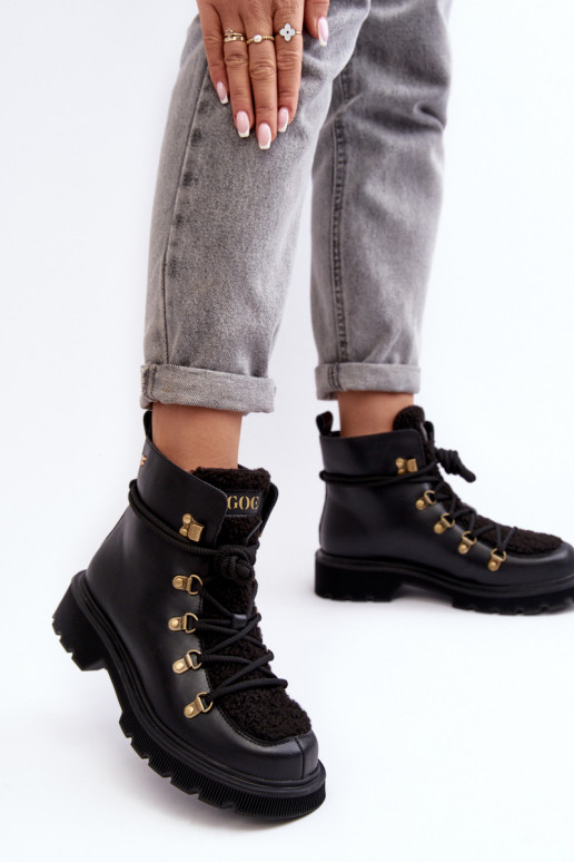 Pelle Stivali scarpe Femminile GOE MM2N4082 colore nero