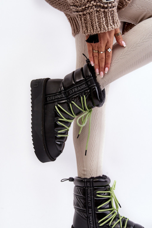 Stivali da neve Femminile Su una suola spessa Vegano D.Franklin DFSH371007 colore nero Stivali da neve Femminile Su una suola spessa Vegano D.Franklin DFSH371007 colore nero