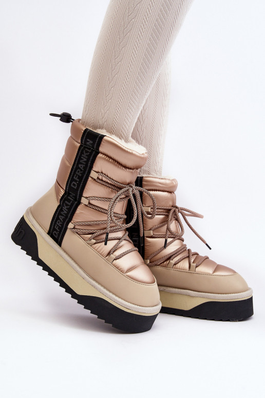 Stivali da neve Femminile Su una suola spessa Vegano D.Franklin DFSH371006 beige Stivali da neve Femminile Su una suola spessa Vegano D.Franklin DFSH371006 beige