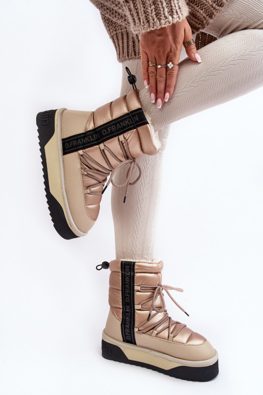 Stivali da neve Femminile Su una suola spessa Vegano D.Franklin DFSH371006 beige Stivali da neve Femminile Su una suola spessa Vegano D.Franklin DFSH371006 beige