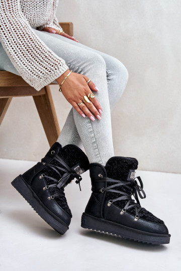 Stivali da neve con una piattaforma Vegano D.Franklin DFSH370004 colore nero