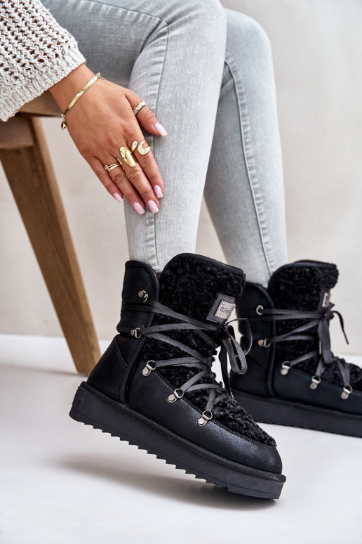 Stivali da neve con una piattaforma Vegano D.Franklin DFSH370004 colore nero