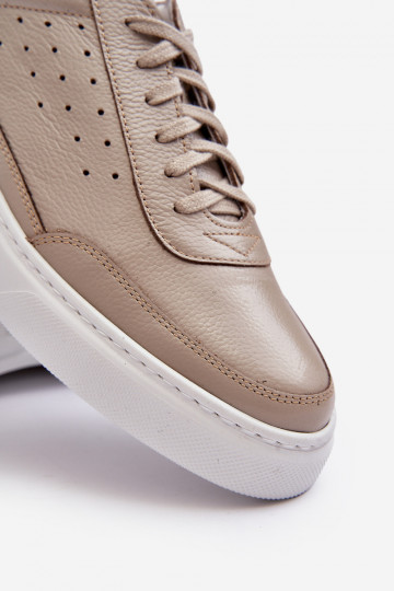 Scarpe sportive in pelle da uomo Zazoo 1544 color sabbia 2