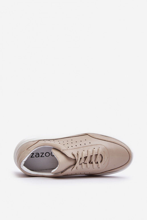 Deveschio scarpe da ginnastica Pelle Zazoo 1544 beige