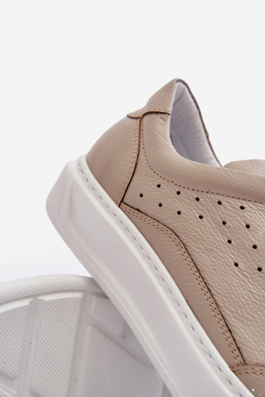 Deveschio scarpe da ginnastica Pelle Zazoo 1544 beige