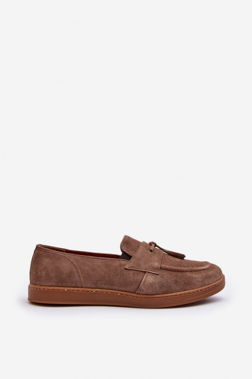 Deveschio dalla pelle scamosciata Mocassini scarpe Zazoo 1566 colore marrone Deveschio dalla pelle scamosciata Mocassini scarpe Zazoo 1566 colore marrone