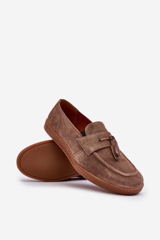 Deveschio dalla pelle scamosciata Mocassini scarpe Zazoo 1566 colore marrone Deveschio dalla pelle scamosciata Mocassini scarpe Zazoo 1566 colore marrone