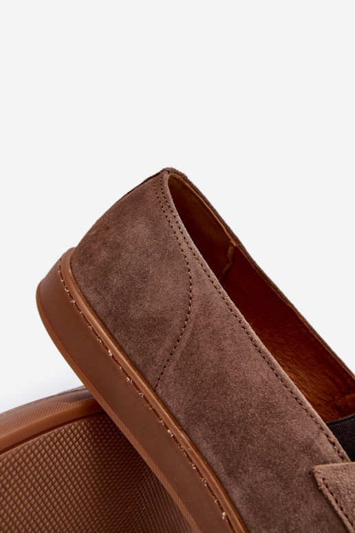 Deveschio dalla pelle scamosciata Mocassini scarpe Zazoo 1566 colore marrone Deveschio dalla pelle scamosciata Mocassini scarpe Zazoo 1566 colore marrone