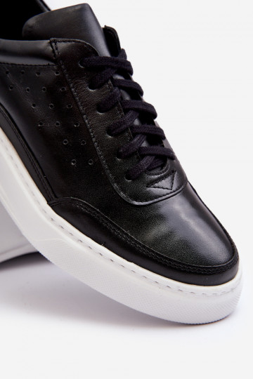 Scarpe sportive in pelle da uomo Zazoo 1544 nere 2