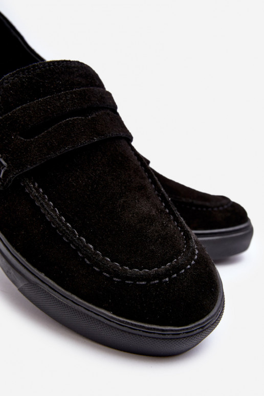 dalla pelle scamosciata Scarpe da uomo Mocassini Zazoo 1574 colore nero dalla pelle scamosciata Scarpe da uomo Mocassini Zazoo 1574 colore nero