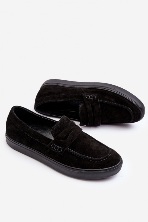 dalla pelle scamosciata Scarpe da uomo Mocassini Zazoo 1574 colore nero dalla pelle scamosciata Scarpe da uomo Mocassini Zazoo 1574 colore nero