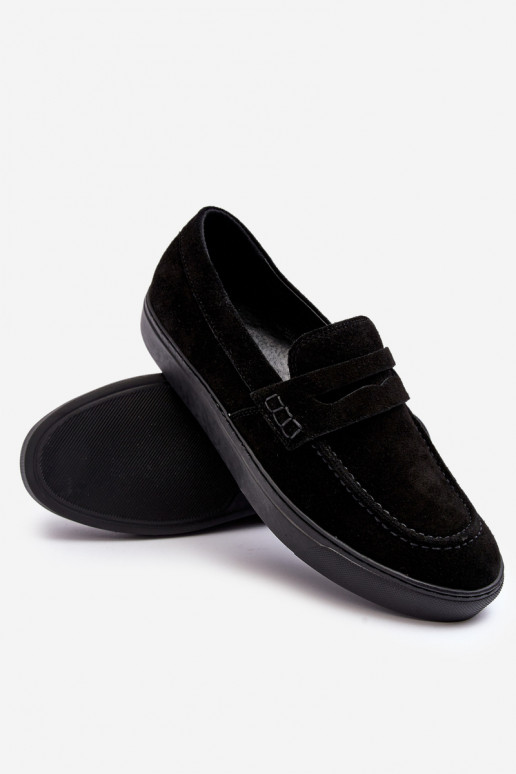 dalla pelle scamosciata Scarpe da uomo Mocassini Zazoo 1574 colore nero dalla pelle scamosciata Scarpe da uomo Mocassini Zazoo 1574 colore nero