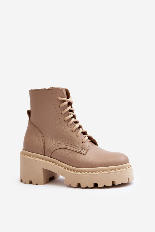 Zazoo 3413 Stivali da donna stivali da equitazione alti Su tacchi enormi beige