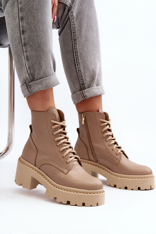 Zazoo 3413 Stivali da donna stivali da equitazione alti Su tacchi enormi beige