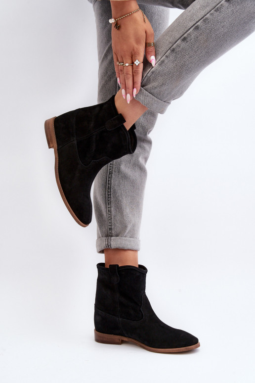 Zazoo 2326 dalla pelle scamosciata Un modello convincente Stivali da donna colore nero