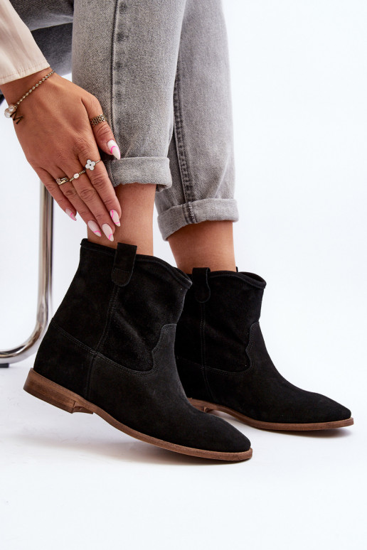 Zazoo 2326 dalla pelle scamosciata Un modello convincente Stivali da donna colore nero