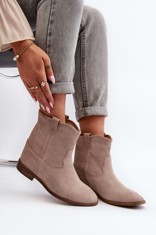 Zazoo 2326 dalla pelle scamosciata Un modello convincente Stivali da donna beige