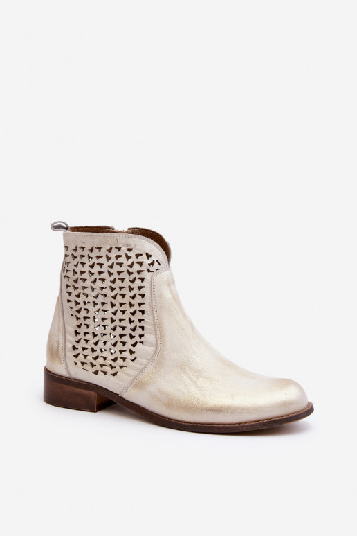 Zazoo 2791 Pelle Stivali traforati colore dorato