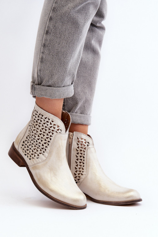 Zazoo 2791 Pelle Stivali traforati colore dorato