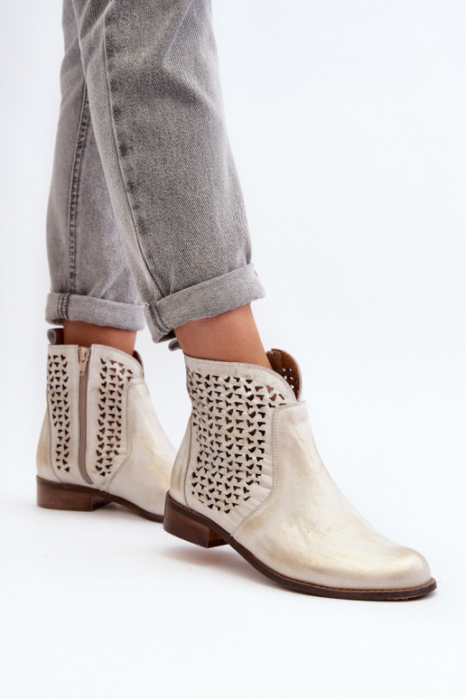 Zazoo 2791 Pelle Stivali traforati colore dorato