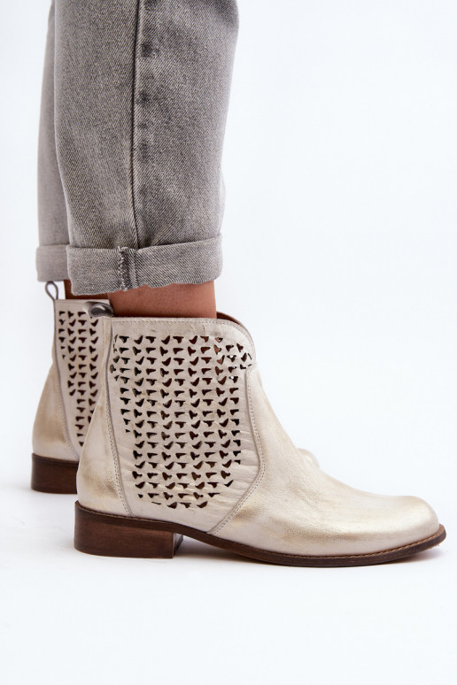 Zazoo 2791 Pelle Stivali traforati colore dorato