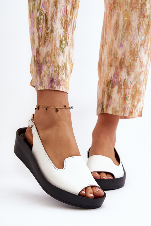 Zazoo 2893 Sandali da donna Pelle na Spessoj PodeszAie Colore bianco