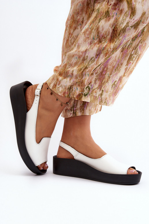 Zazoo 2893 Sandali da donna Pelle na Spessoj PodeszAie Colore bianco