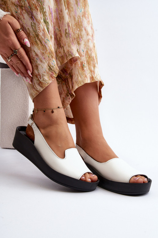 Zazoo 2893 Sandali da donna Pelle na Spessoj PodeszAie Colore bianco