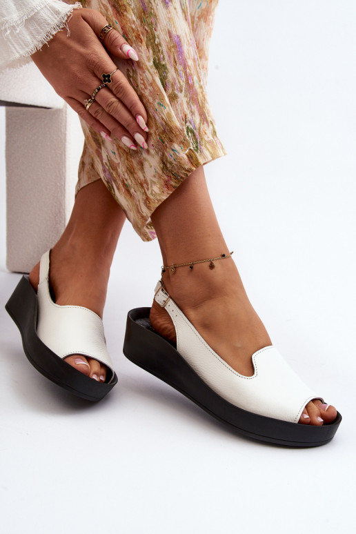 Zazoo 2893 Sandali da donna Pelle na Spessoj PodeszAie Colore bianco