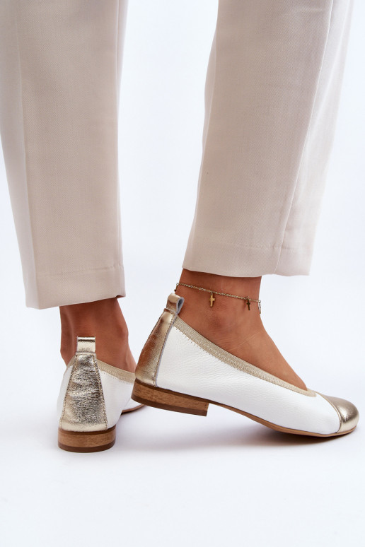 Zazoo 2890 Ballerine Bianco-colore dorato Zazoo 2890 Ballerine Bianco-colore dorato