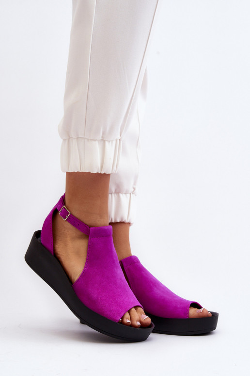 Zazoo 2914 Sandali da donna in camoscio colore rosa