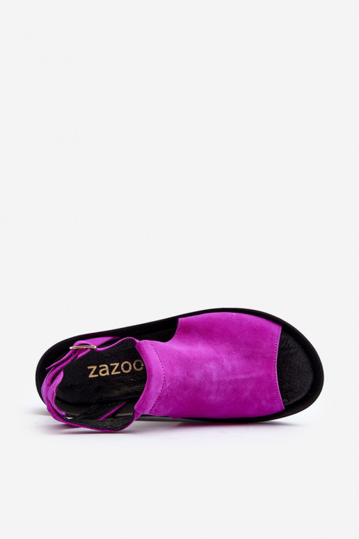 Zazoo 2914 Sandali da donna in camoscio colore rosa