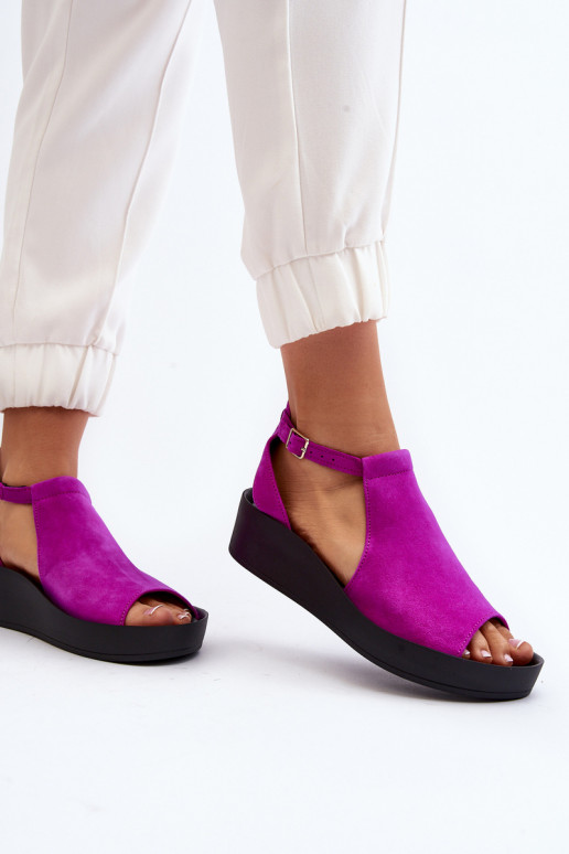 Zazoo 2914 Sandali da donna in camoscio colore rosa