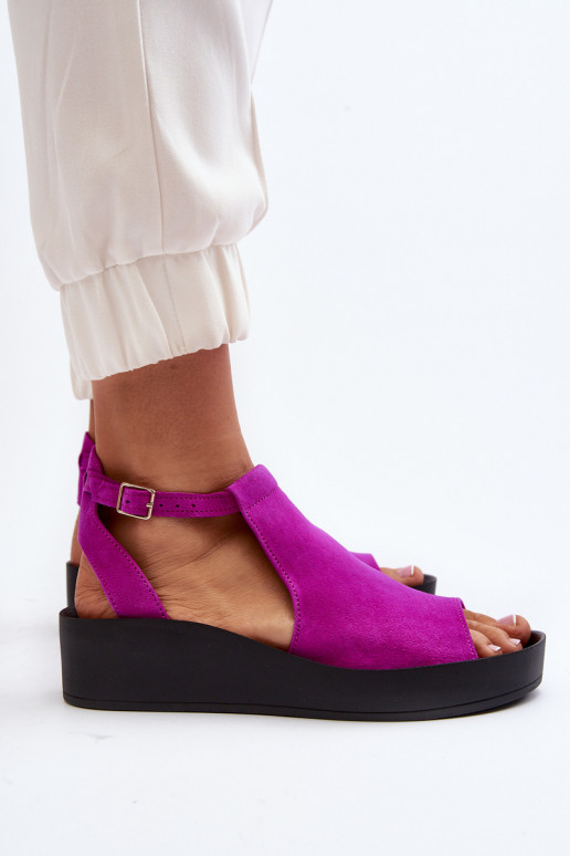 Zazoo 2914 Sandali da donna in camoscio colore rosa