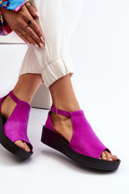 Zazoo 2914 Sandali da donna in camoscio colore rosa