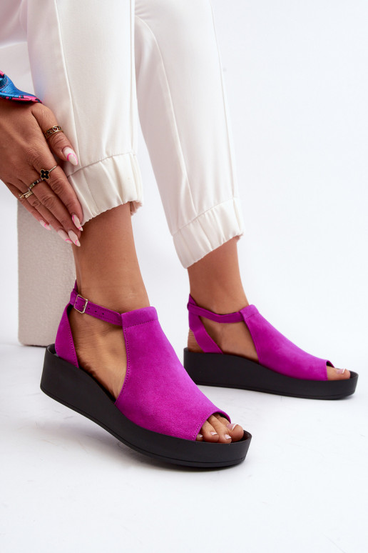 Zazoo 2914 Sandali da donna in camoscio colore rosa