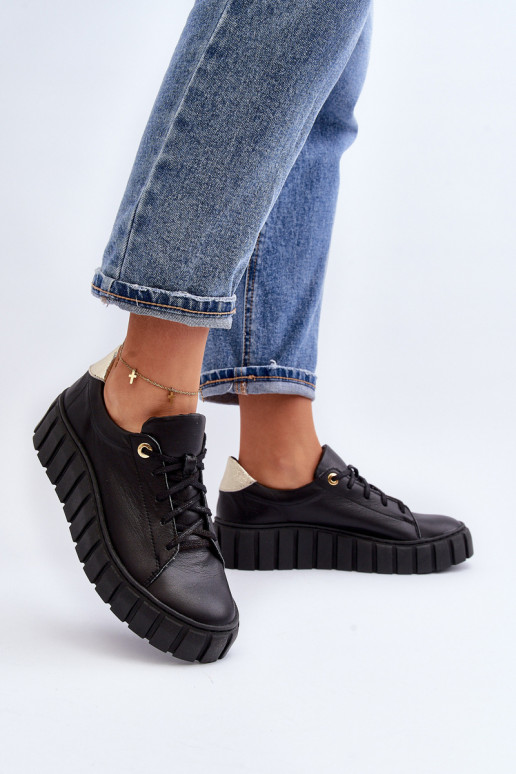 Zazoo 2919 Femminile Pelle scarpe Su una suola spessa colore nero Zazoo 2919 Femminile Pelle scarpe Su una suola spessa colore nero