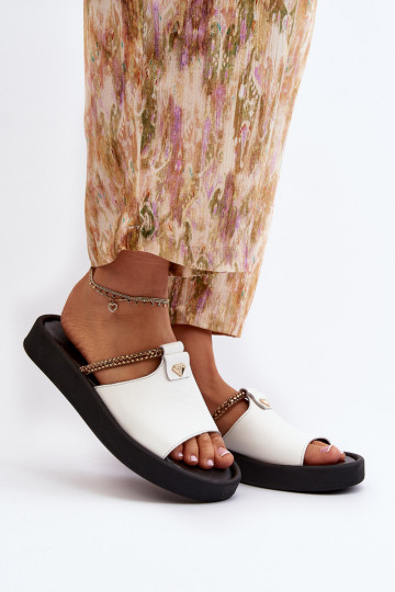 Zazoo 2896 Pantofole da donna Pelle Colore bianco 2