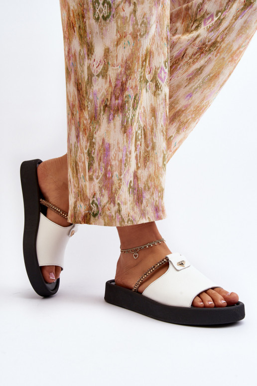 Zazoo 2896 Pantofole da donna Pelle Colore bianco Zazoo 2896 Pantofole da donna Pelle Colore bianco