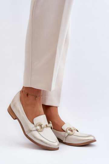 Zazoo 2880 Femminile Mocassini Pelle con ornamenti colore dorato 2