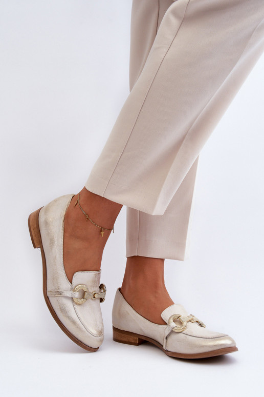 Zazoo 2880 Femminile Mocassini Pelle con ornamenti colore dorato Zazoo 2880 Femminile Mocassini Pelle con ornamenti colore dorato