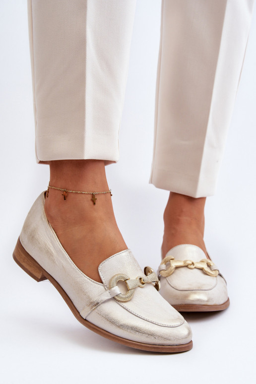 Zazoo 2880 Femminile Mocassini Pelle con ornamenti colore dorato Zazoo 2880 Femminile Mocassini Pelle con ornamenti colore dorato