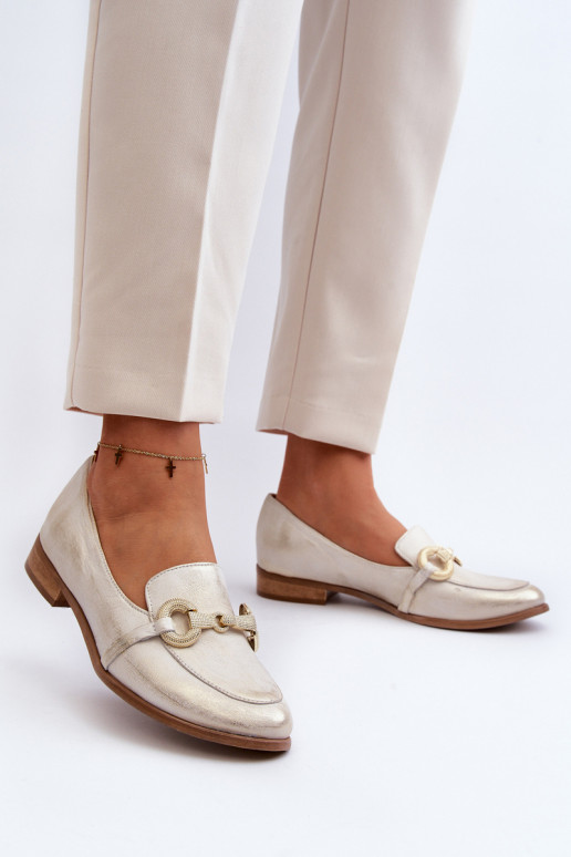 Zazoo 2880 Femminile Mocassini Pelle con ornamenti colore dorato Zazoo 2880 Femminile Mocassini Pelle con ornamenti colore dorato