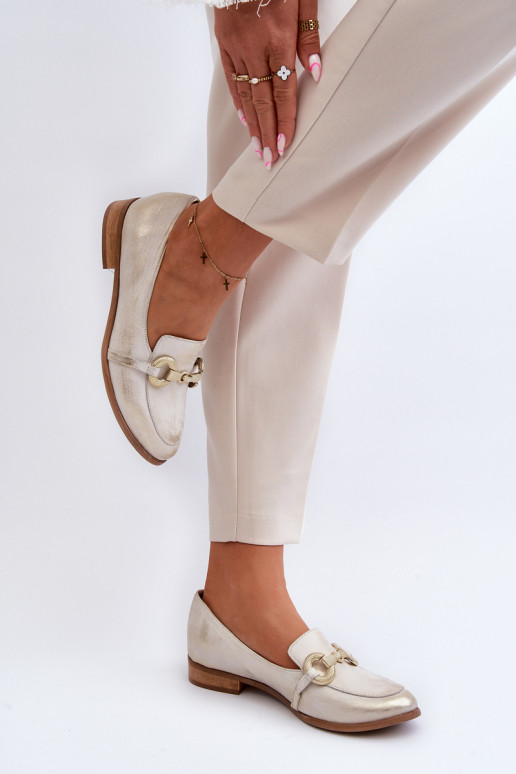 Zazoo 2880 Femminile Mocassini Pelle con ornamenti colore dorato Zazoo 2880 Femminile Mocassini Pelle con ornamenti colore dorato