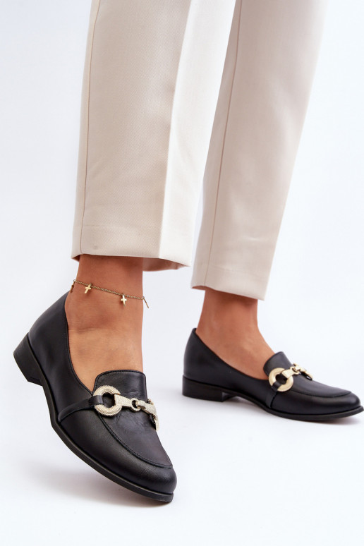 Zazoo 2880 Femminile Mocassini Pelle con ornamenti colore nero