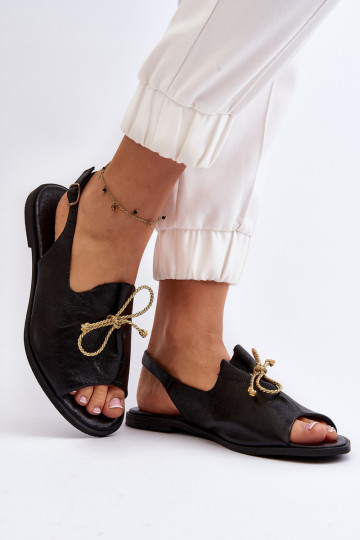 Zazoo 2898 Pelle Sandali bassi colore nero 2