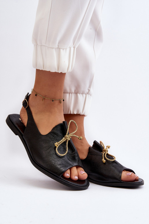 Zazoo 2898 Pelle Sandali bassi colore nero