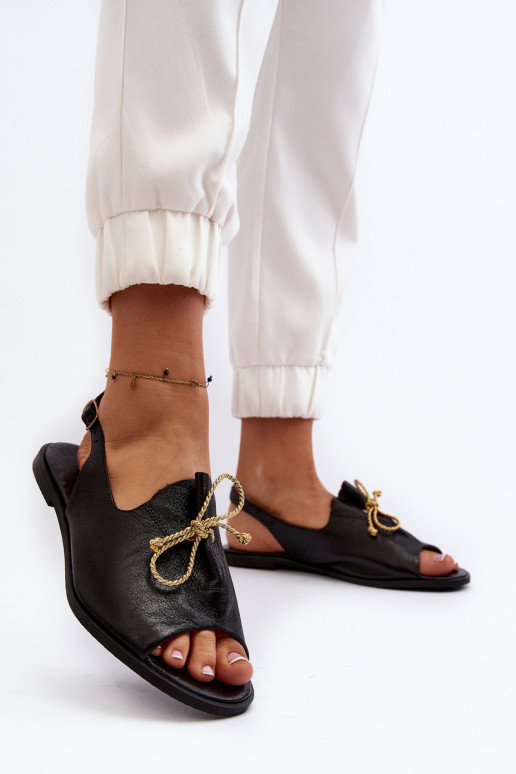 Zazoo 2898 Pelle Sandali bassi colore nero